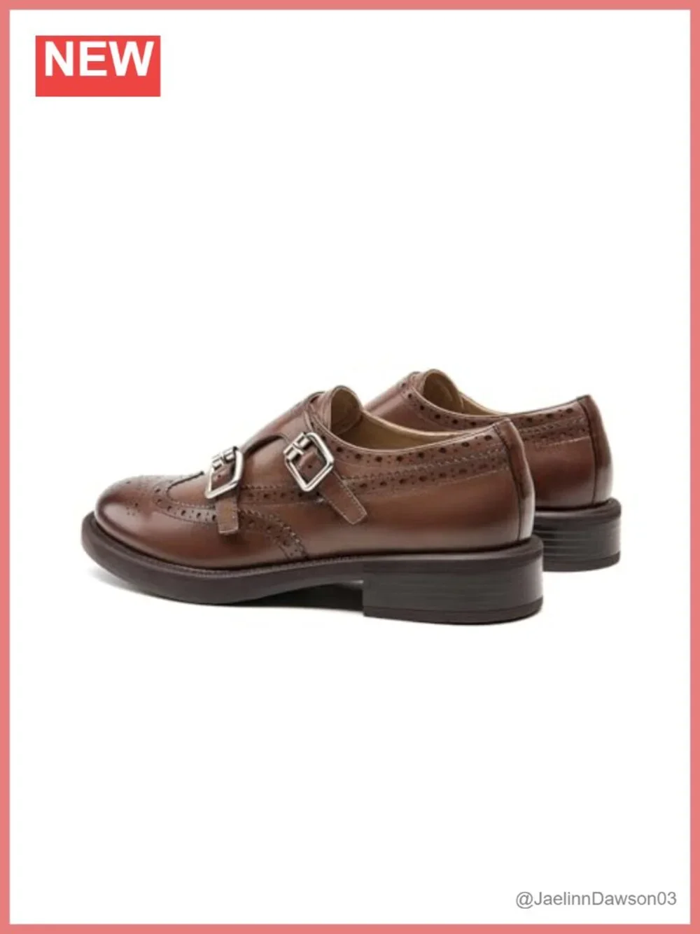 Women's Leather Monk Strap Loafers Cap Toe Slip-On Flats Business Casual